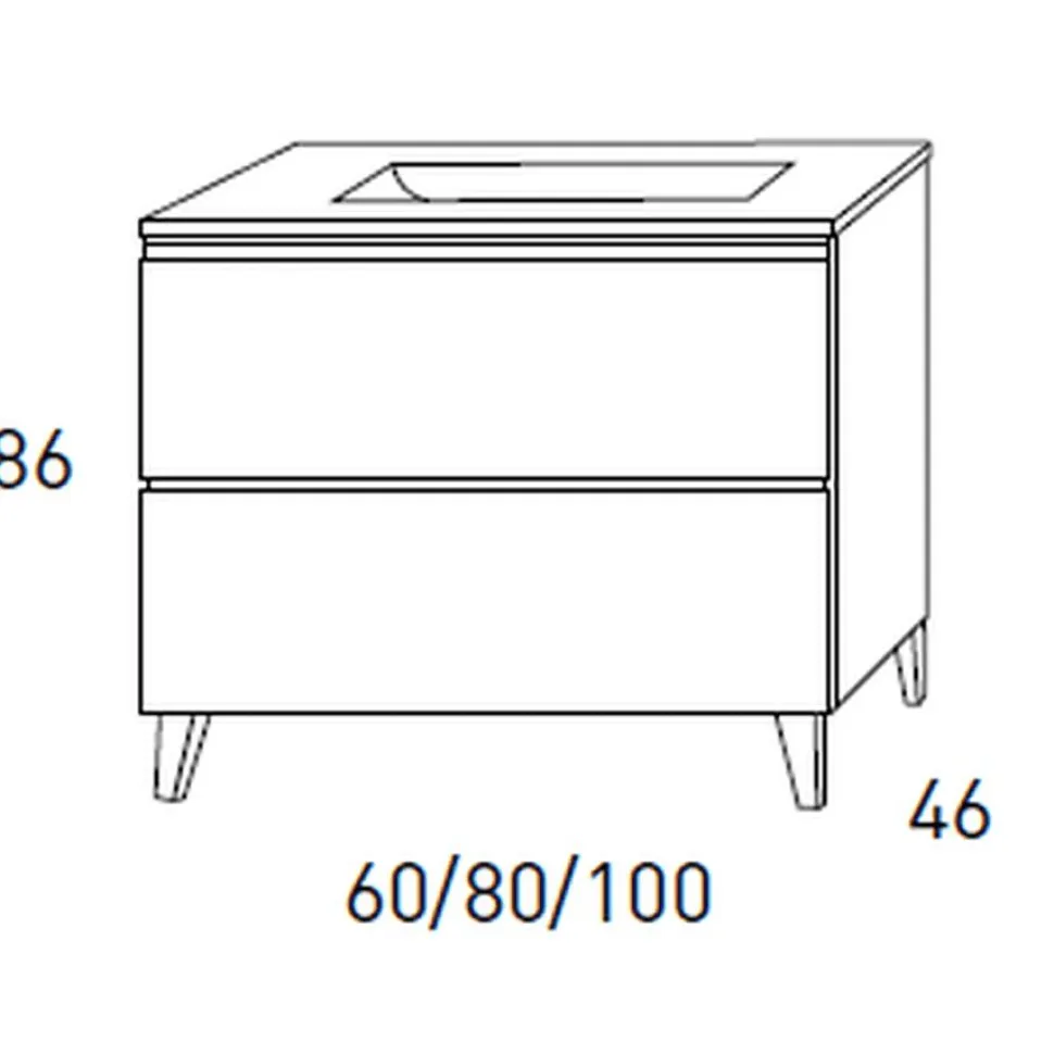 Conjunto Mueble De Baño A Suelo + Lavabo Ceramico Flat – Granada – Visobath