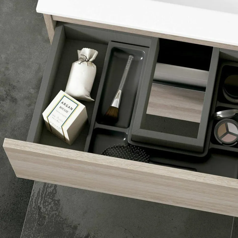 Conjunto Mueble De Baño 2 Cajones + Lavabo + Espejo – Vision – Visobath