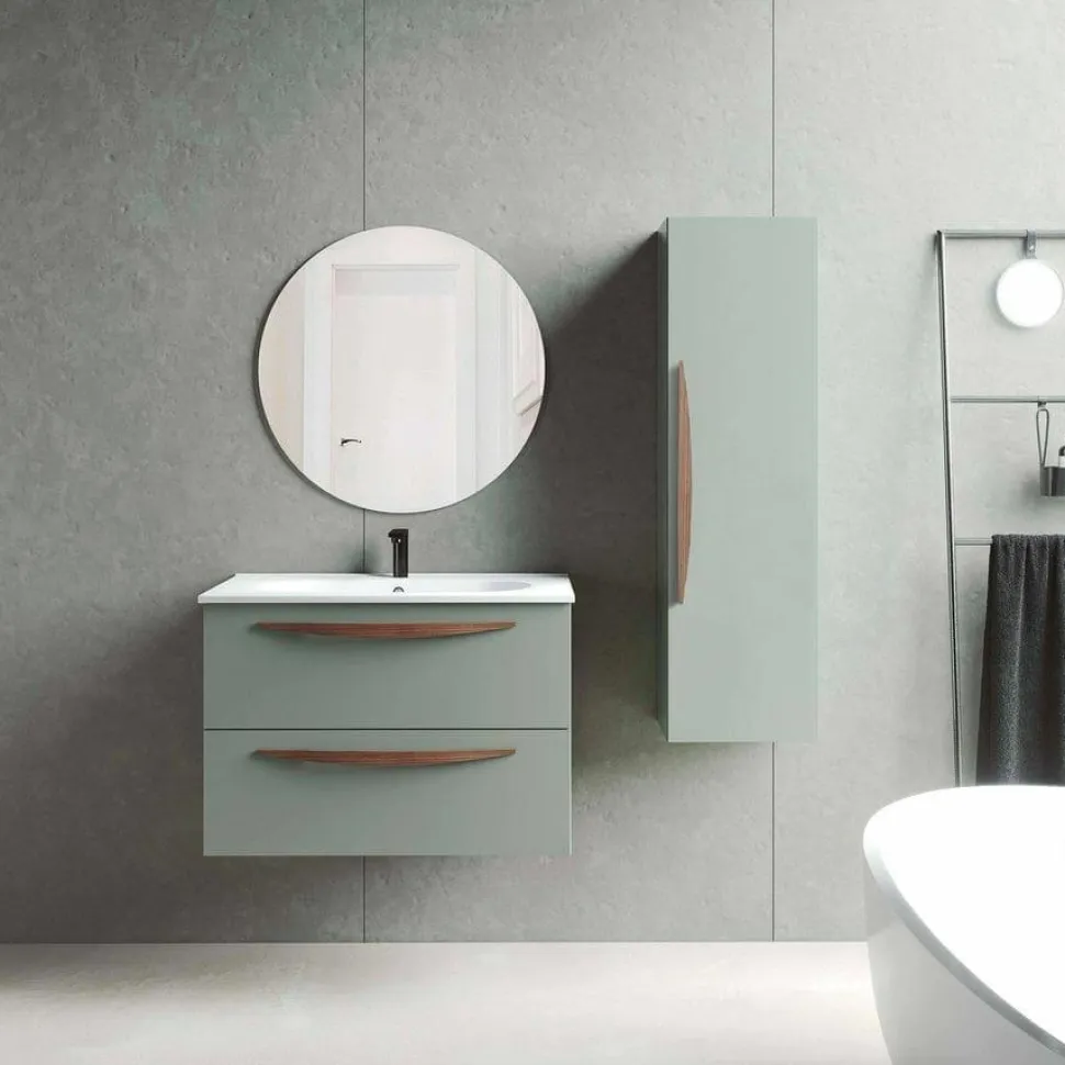 Conjunto Mueble De Baño Suspendido 2 Cajones Con Lavabo Ceramico Ada/flat – Arco – Visobath