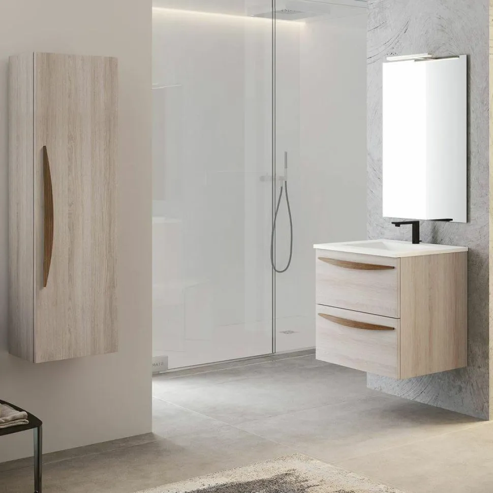 Conjunto Mueble De Baño Suspendido 2 Cajones Con Lavabo Ceramico Ada/flat – Arco – Visobath