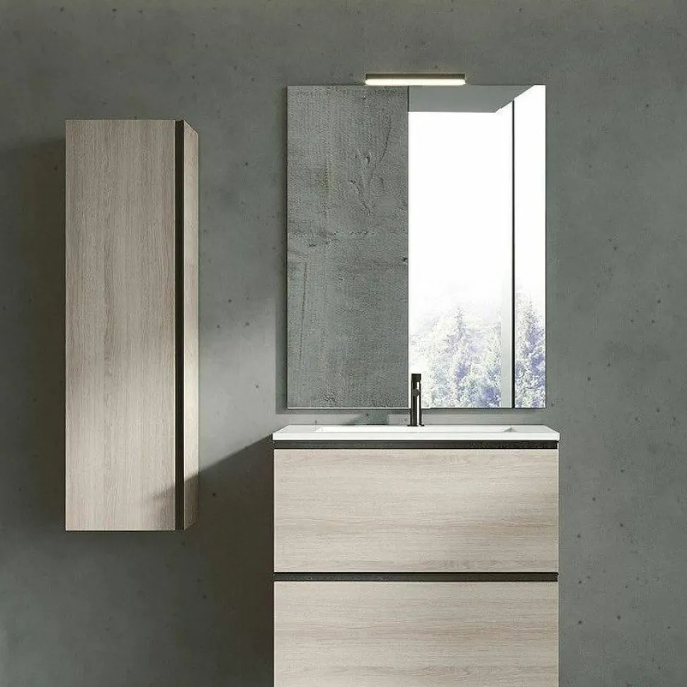 Conjunto Mueble De Baño Suspendido 2 Cajones + Lavabo De Porcelana Flat – Granada – Visobath