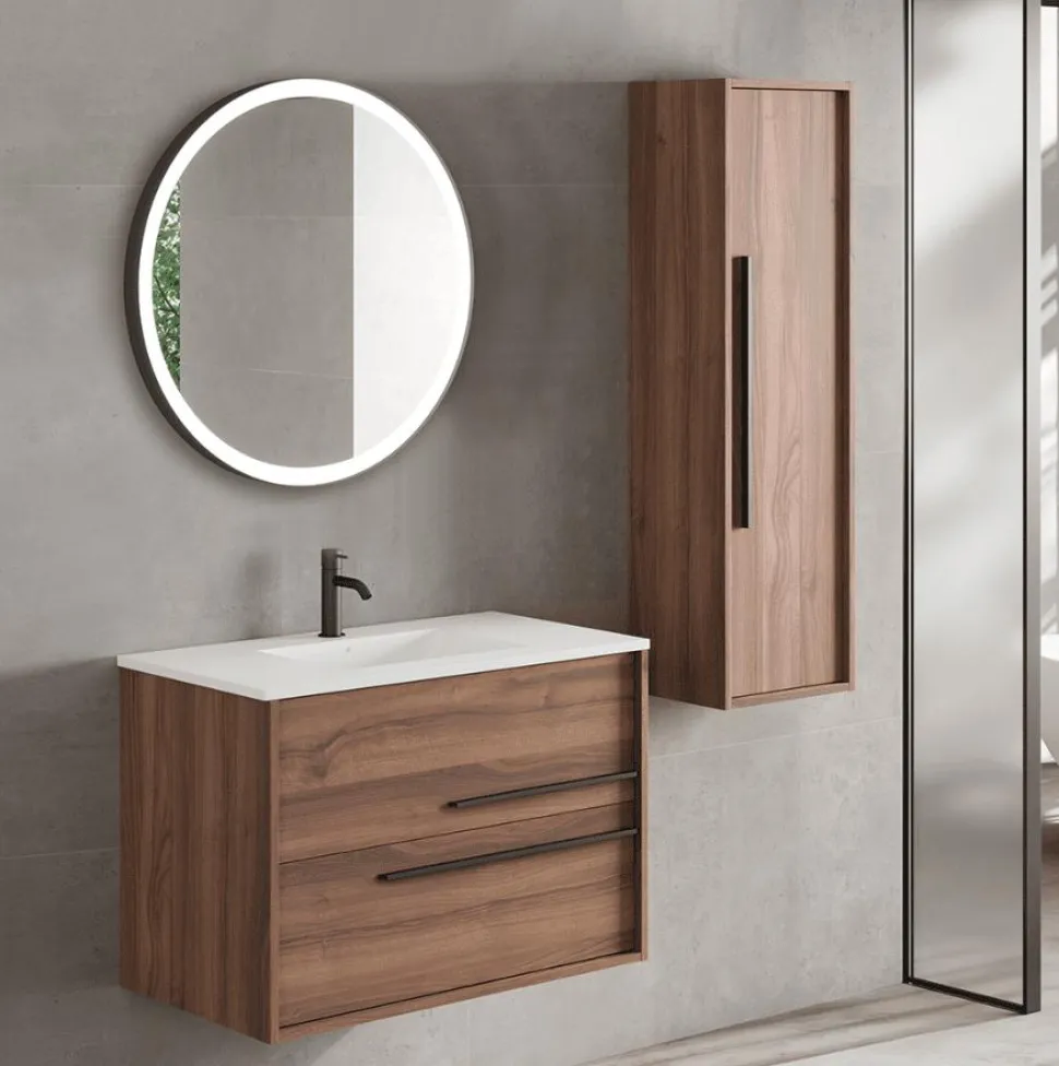 Conjunto Mueble Suspendido 2 Cajones + Lavabo Ceramico Flat – Aqua – Visobath