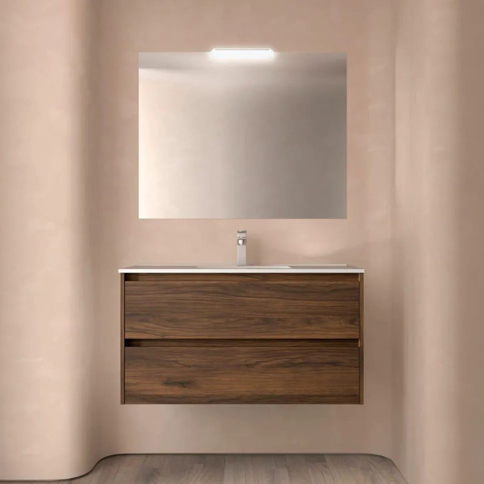 Conjunto Mueble Suspendido 2 Cajones Y Lavabo De Porcelana – Noja – Salgar