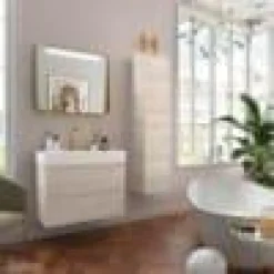 Conjunto Mueble Suspendido 2 Cajones Con Lavabo Toscana Y Toallero Lateral – Monterrey – Salgar