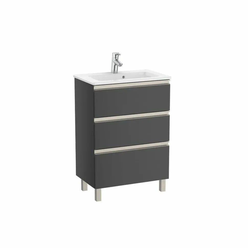 Conjunto Unik Mueble Base Compacto De Tres Cajones Y Lavabo – The Gap – Roca