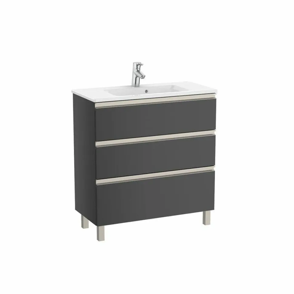 Conjunto Unik Mueble Base Compacto De Tres Cajones Y Lavabo – The Gap – Roca