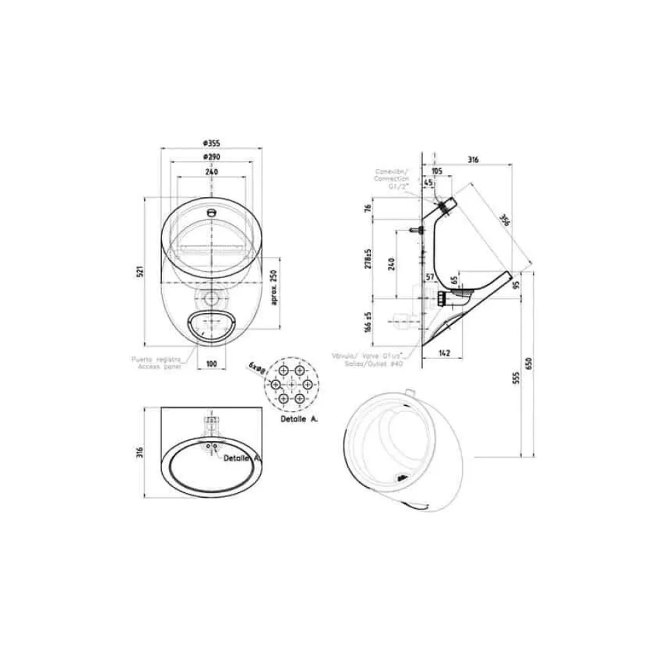 Conjunto Urinario PRESTOWASH INOX TUBO + Grifo Temporizado Presto XT UE – K088943 – Presto Iberica