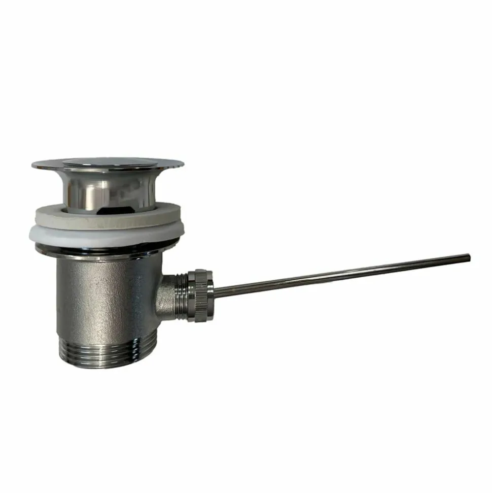 Desagüe Automático Lavabo Bidet Tapón Grande Completo Con Varilla Y Pomo Cromo – 47200 – Galindo