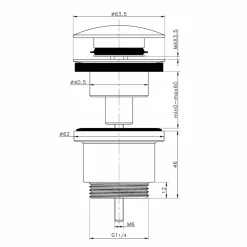 Desague Semiautomático Redondo Cromo-mate – 48361 – Galindo – LuxCover