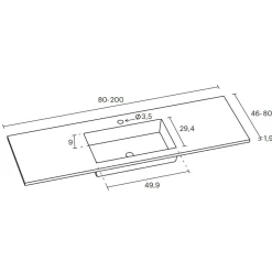 Encimera Con Seno Ovalado Para Mueble De Baño Gel Coat – Maui – Doccia Group