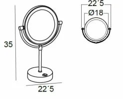 Espejo Aumento 5X A Pilas – Cromo Modelo Combis – 6250002 – Manillons Torrent