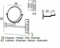 Espejo Aumento 5X Pared – Cromo Modelo Combis – 6349002 – Manillons Torrent