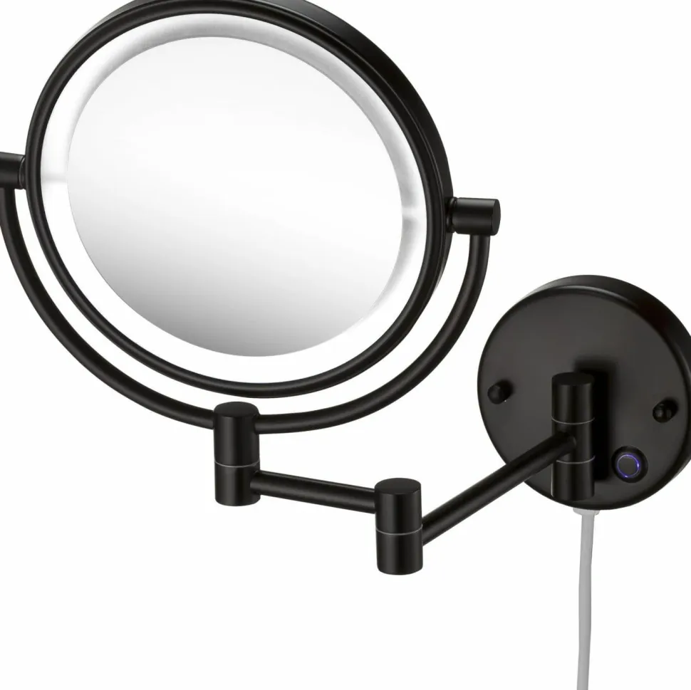 Espejo Aumento 5X Pared Negro Mate Modelo Combis – 6348081 – Manillons Torrent
