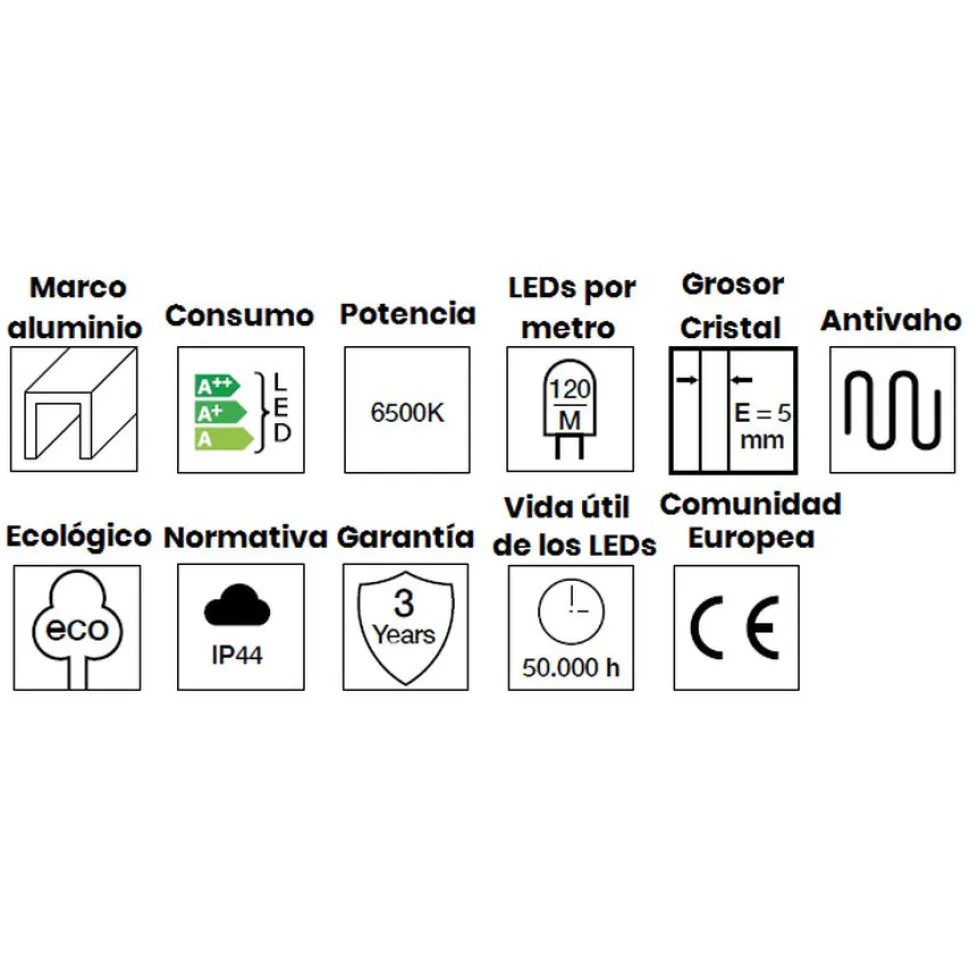 Espejo Con Luz Led Y Antivaho – Redondo – Manillons Torrent