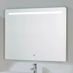 Espejo Cuadrado Con Luz Frontal Franja Superior Y Sensor Touch De Encendido – Muebles Jumar