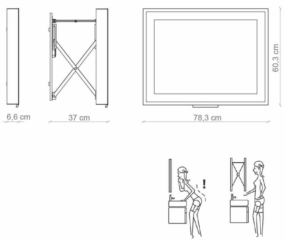 Espejo Extensible 80X60 Horizontal – Plata Modelo Extend H – 7103041 – Manillons Torrent