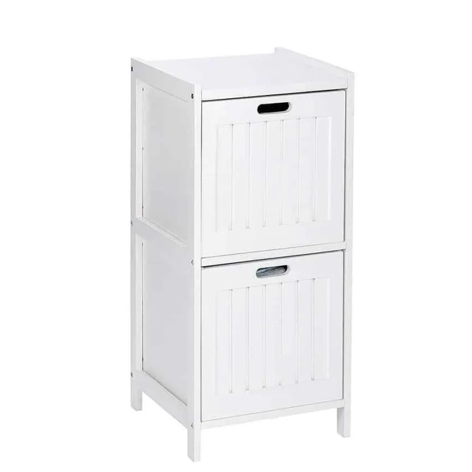 Estantería Con 2 Cajones, Madera, Blanco, 36x36x76 Cm – Oslo – Wenko