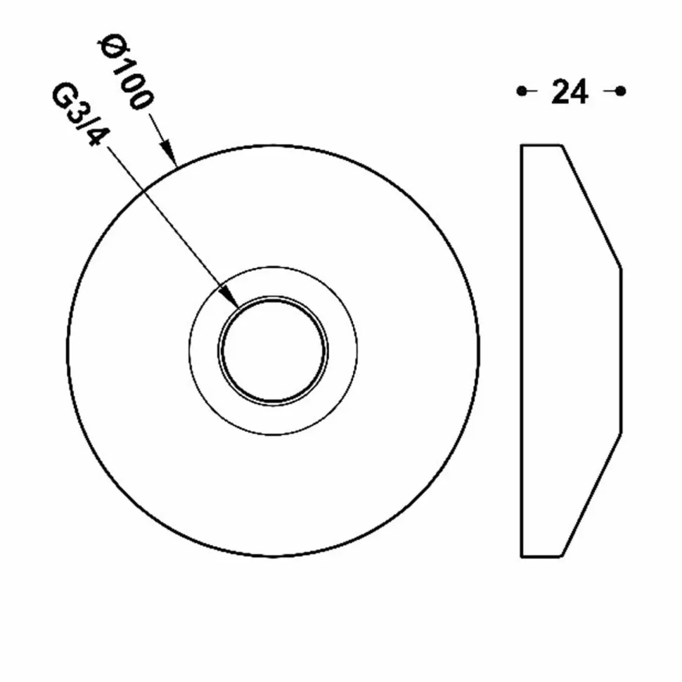 Florón Para Excéntricas Especiales Ø 100 Mm Acabado Cromo – 9134788 – Tres Grifería