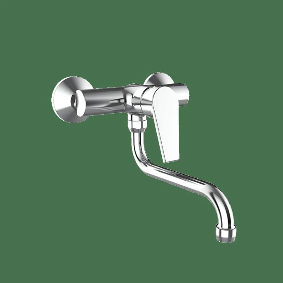 Fregadera Monomando Pared Eco Project Caño Bajo Tubo Estilo Cocinas Colección COCINAS 10966100 – GRB Mixers