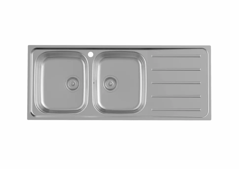 Fregadero De 2 Cubetas De Acero Inoxidable Y Escurridor A La Derecha – Victoria – Roca – A873121A01