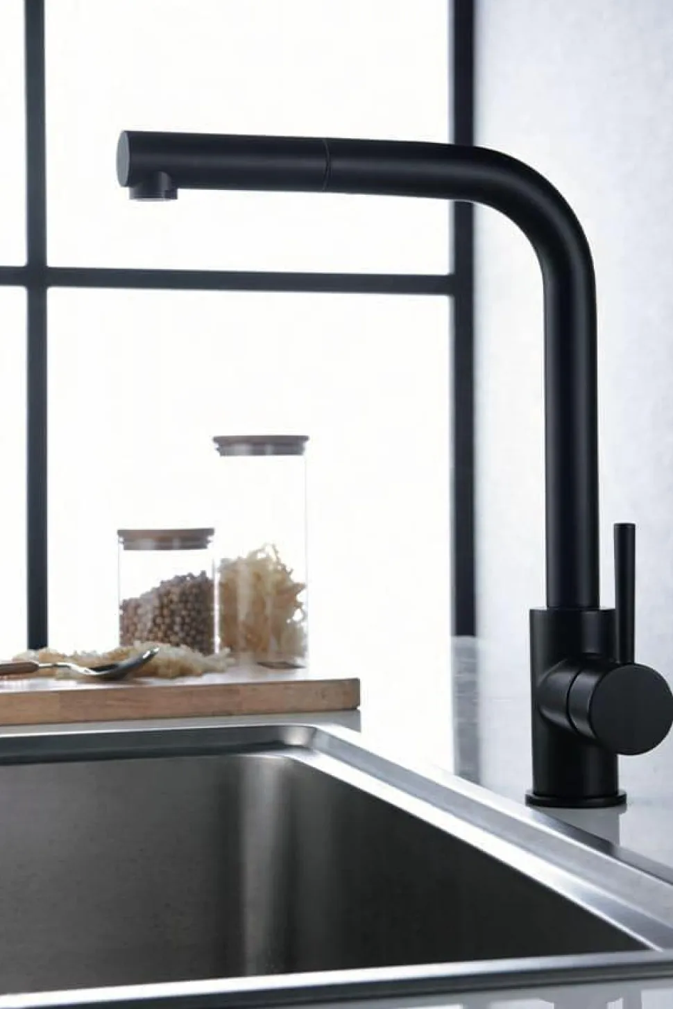 Grifería De Cocina Malta Negro Mate – GCE006/NG – Imex