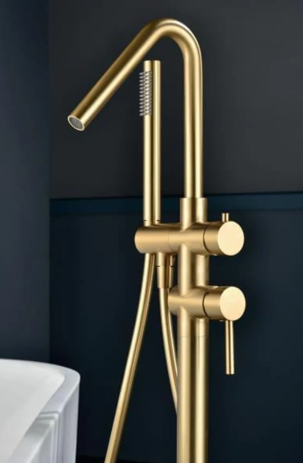 Grifería Monomando Exenta De Bañera Córcega Oro Cepillado – BBECO1/OC – Imex