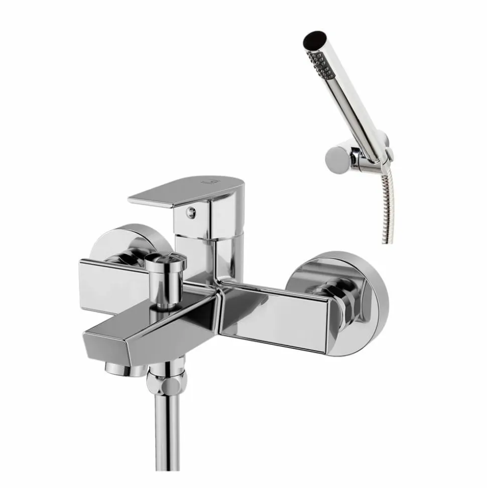 Grifo Baño-ducha Aroha Cromo Maneta Corta Con Accesorios De Ducha – 4613000 – Galindo
