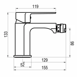 Grifo Bidet Aroha Cromo Con Desague Semiautomático – 4606000 – Galindo
