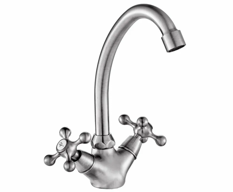 Grifo Bimando De Fregadera Cocina Chronos Plata – 06CHR500AG – AQG