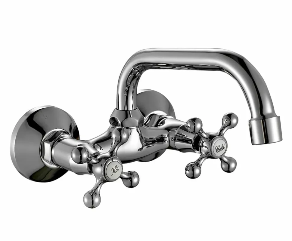 Grifo Bimando De Fregadera Mural Athos Cromo – 06ATH540CR – AQG