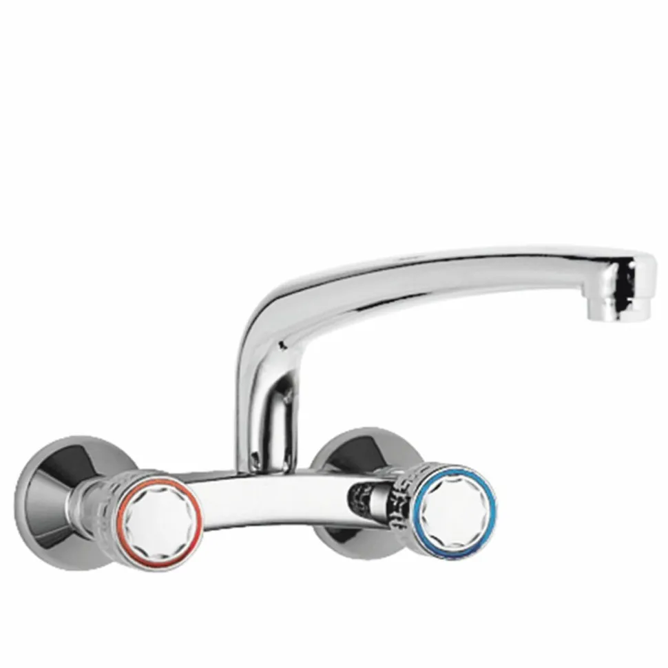 Grifo Bimando Mural Para Cocina – 123317 – Tres Grifería