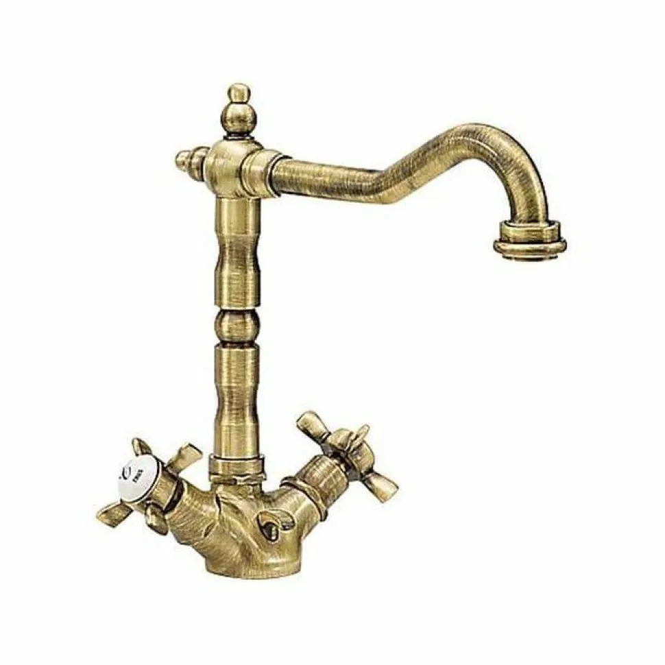 Grifo Bimando Para Lavabo Laton Viejo 5291040161 – Retro Classic – Tres Griferia