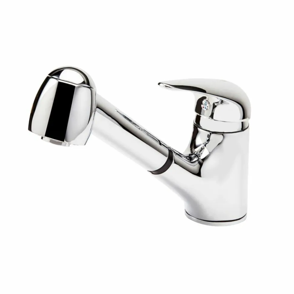 Grifo Cocina Caño Bajo Con Ducha Extensible Alfa Blanco 1 Función – 815011100 – Galindo – LuxCover