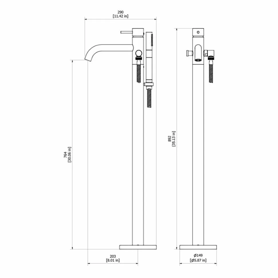 Grifo De Baño-ducha De Pie Trama Con Accesorios Oro Cepillado – 4971129 – Galindo – LuxCover