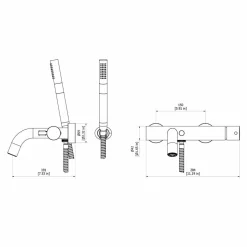 Grifo De Baño-ducha De Pie Trama Con Accesorios Cromo – 4971100 – Galindo
