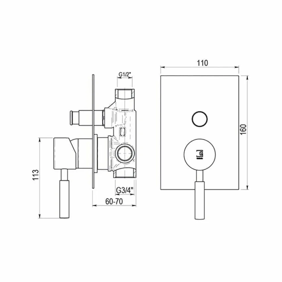 Grifo De Baño-ducha Empotrable – Theo City – 8647400 – Galindo