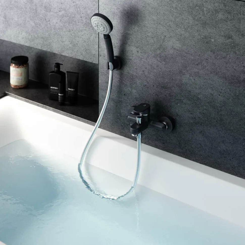 Grifo De Baño-ducha Nine Carbono Con Accesorios De Ducha – 4621027 – Galindo – LuxCover