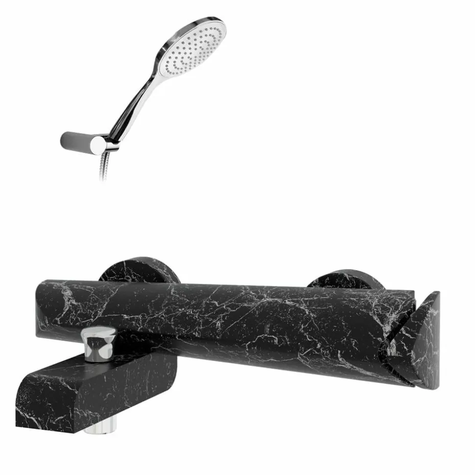 Grifo De Baño-ducha Seven Con Accesorios Mármol Negro – 90041026 – Galindo – LuxCover