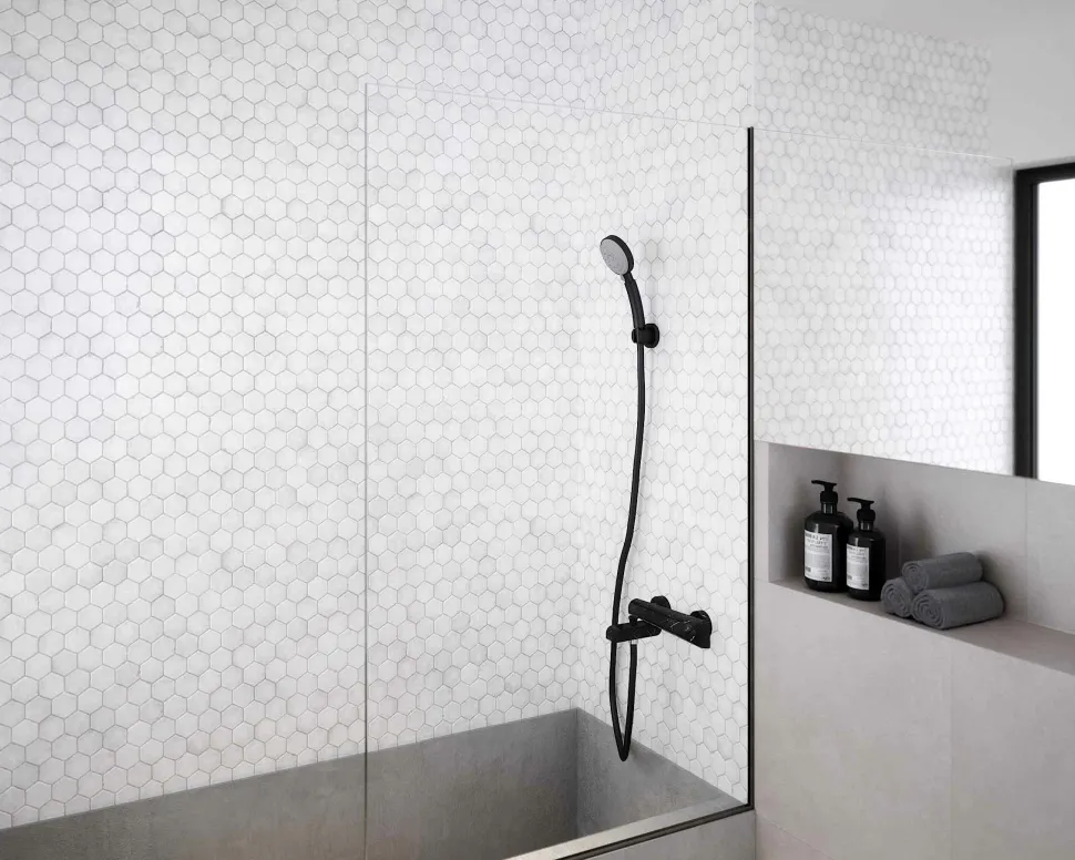 Grifo De Baño-ducha Seven Con Accesorios Mármol Negro – 90041026 – Galindo – LuxCover
