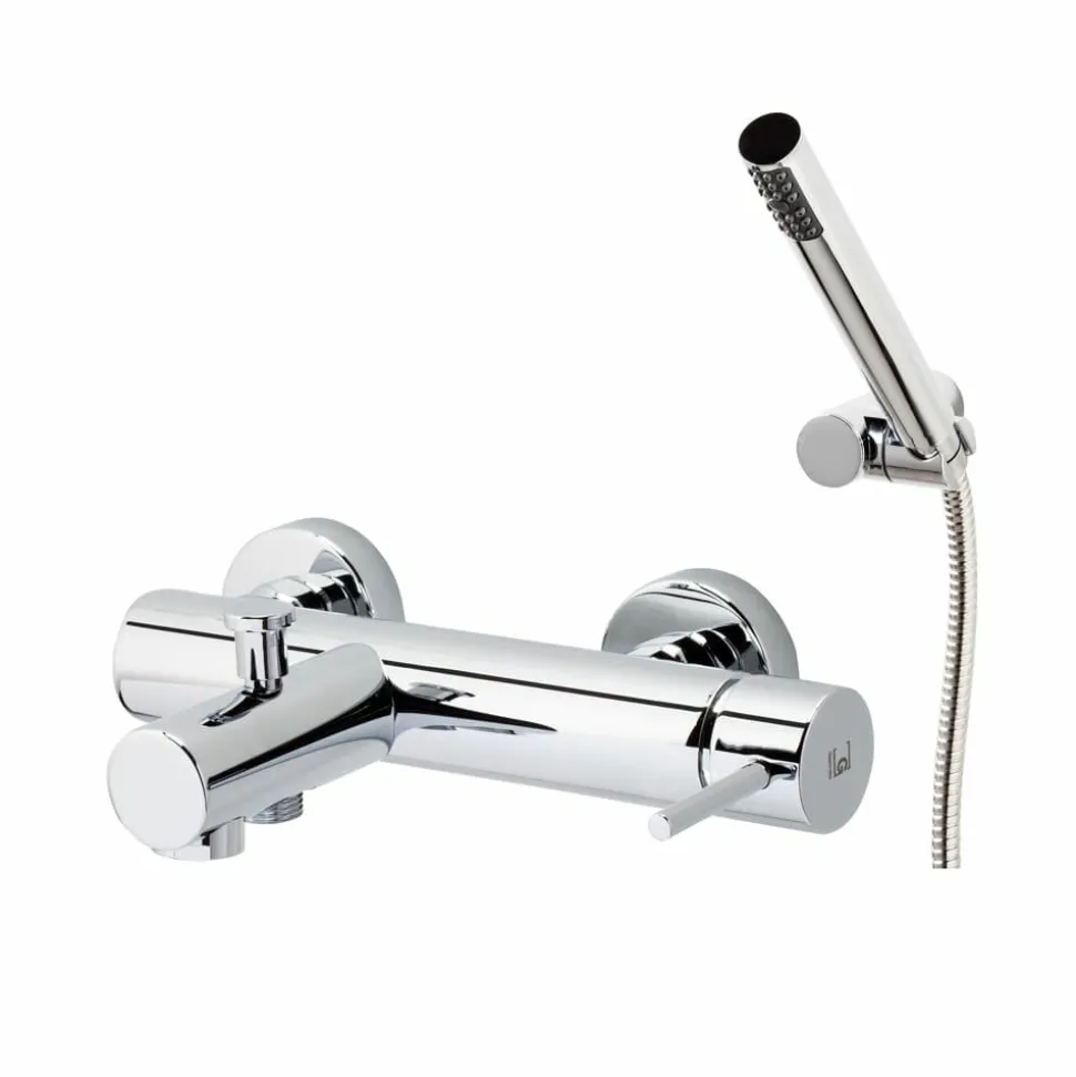 Grifo De Baño-ducha Theo Dark Cromo Con Accesorios De Ducha – 8631000 – Galindo