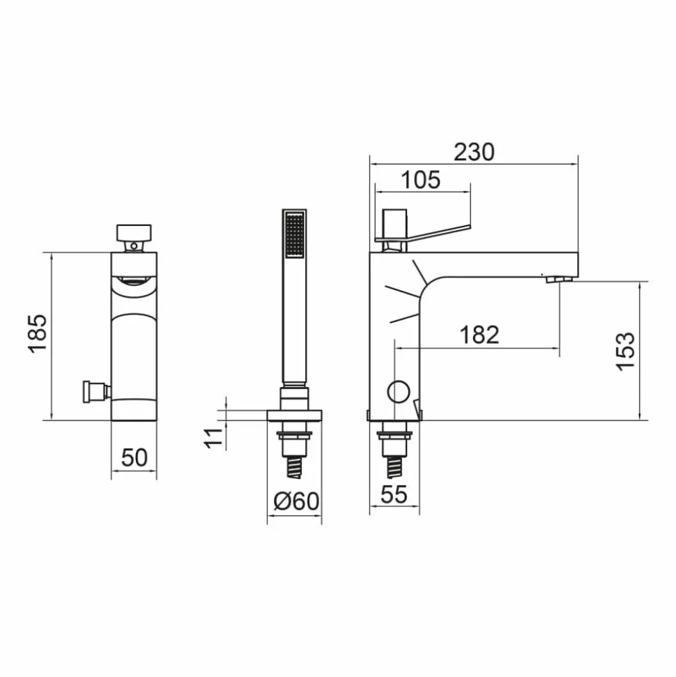 Grifo De Batería Baño-ducha – Wave – 7900500 – Galindo