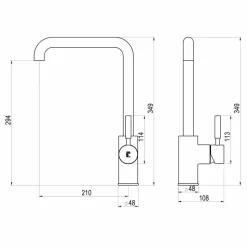 Grifo De Cocina Caño Alto Theo Cromo – 8648600 – Galindo