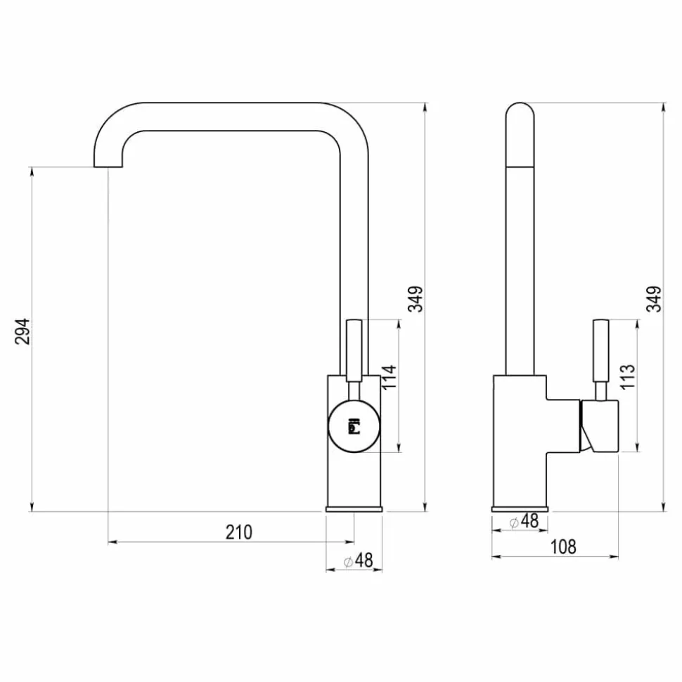 Grifo De Cocina Caño Alto Theo Negro – 8648616 – Galindo – LuxCover