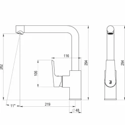 Grifo De Cocina Caño 90 Blanco – Aroha – 4608811 – Galindo