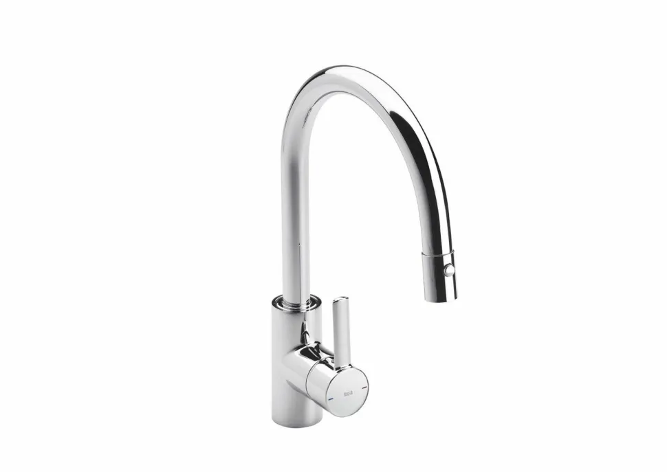 Grifo De Cocina Con Caño Extraíble Giratorio Y Función Ducha Aclarado – Targa – Roca – A5A8160C00