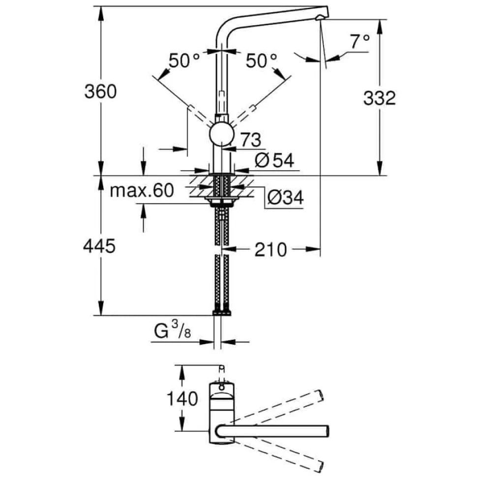 Grifo De Cocina Monomando De Fregadero – Minta – Grohe