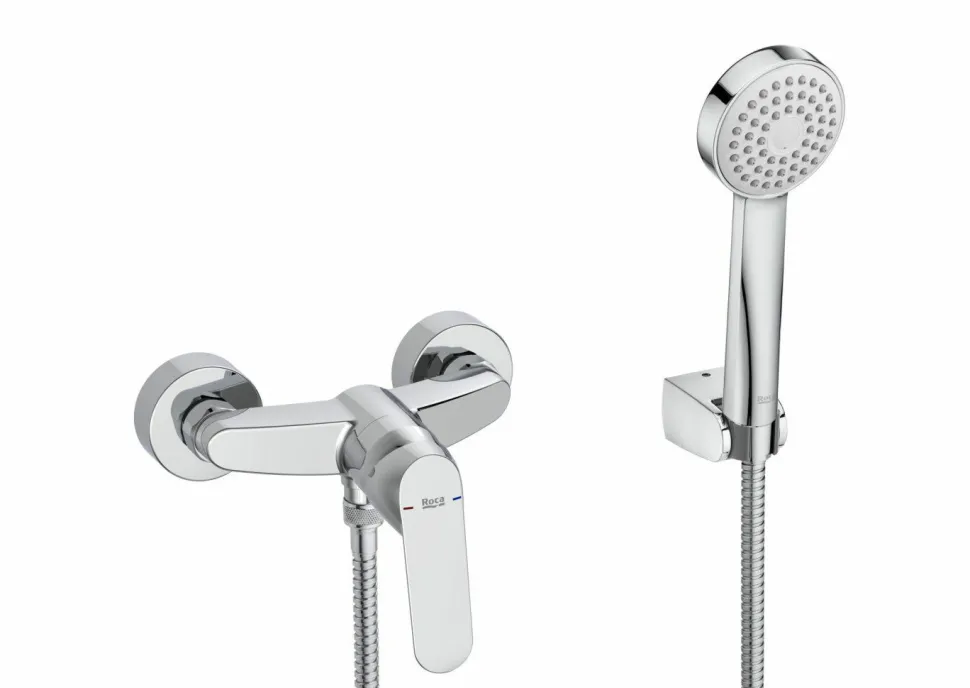 Grifo De Ducha Con Ducha De Mano, Flexible De 1,50 M. Y Soporte De Ducha Articulado – Alfa – Roca – A5A2325C00