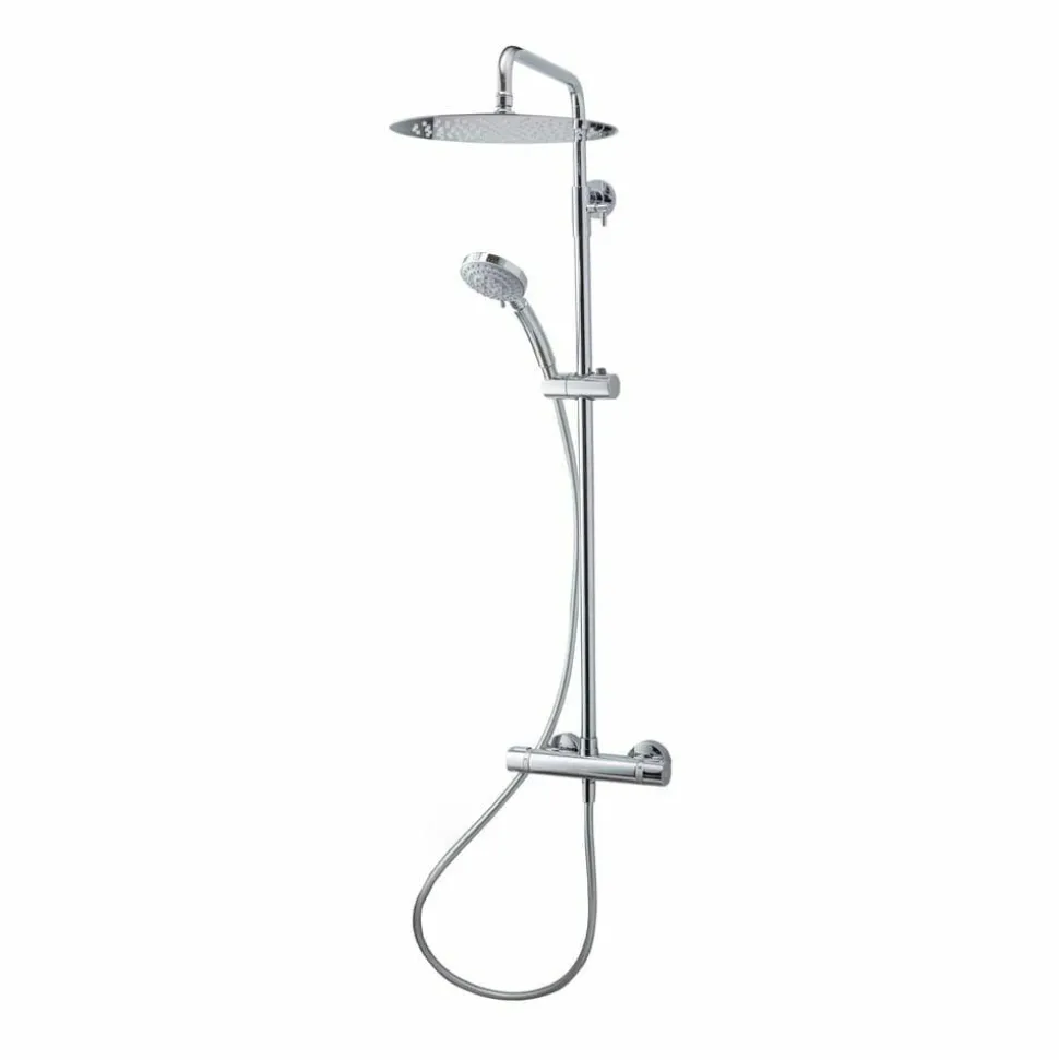 Grifo De Ducha Termostática Con Columna Pysa Lux Blanco Rociador 300 Mm – 50059502 – Galindo – LuxCover