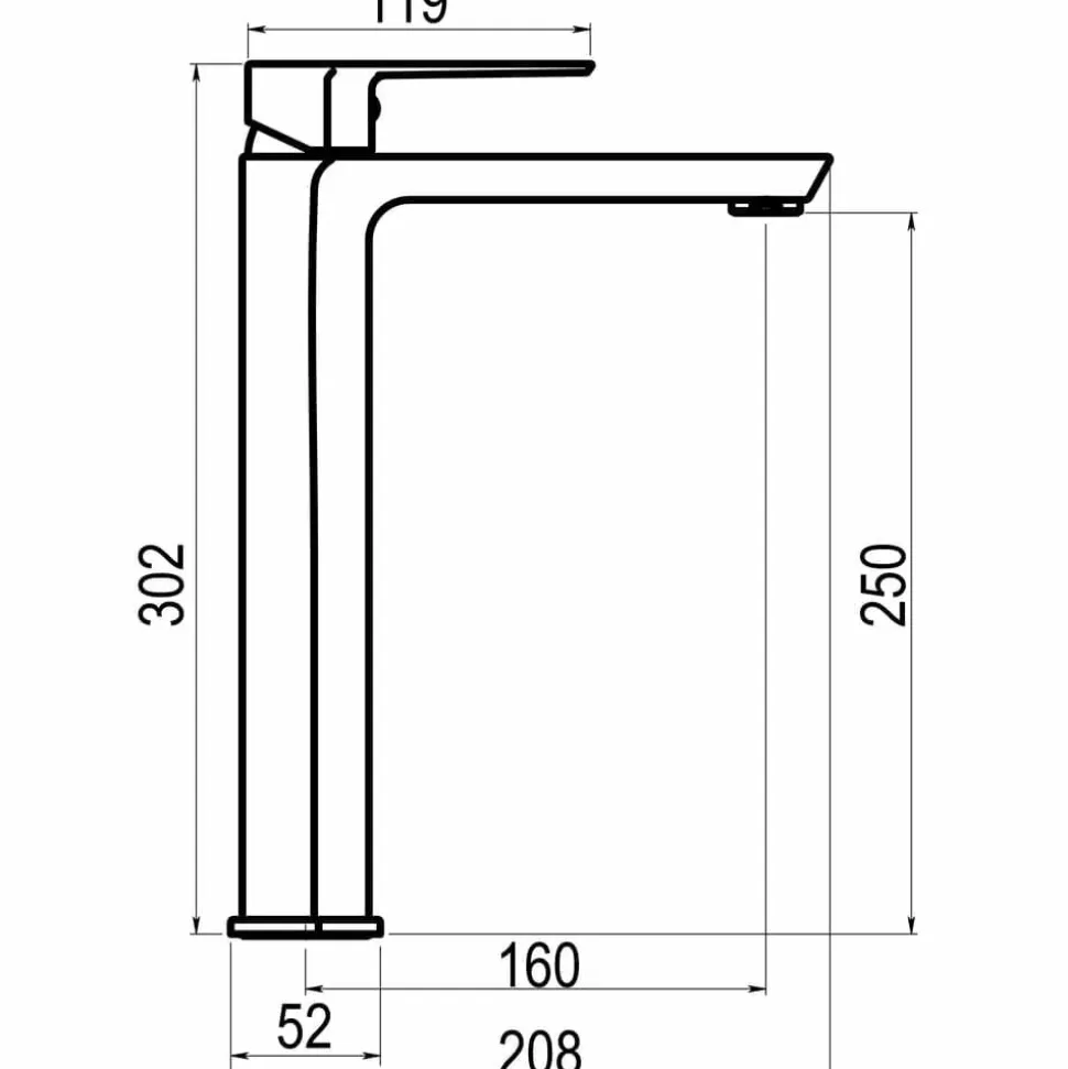 Grifo De Lavabo Alto Aroha Cromo Con Desagüe Semiautomático – 4604500 – Galindo
