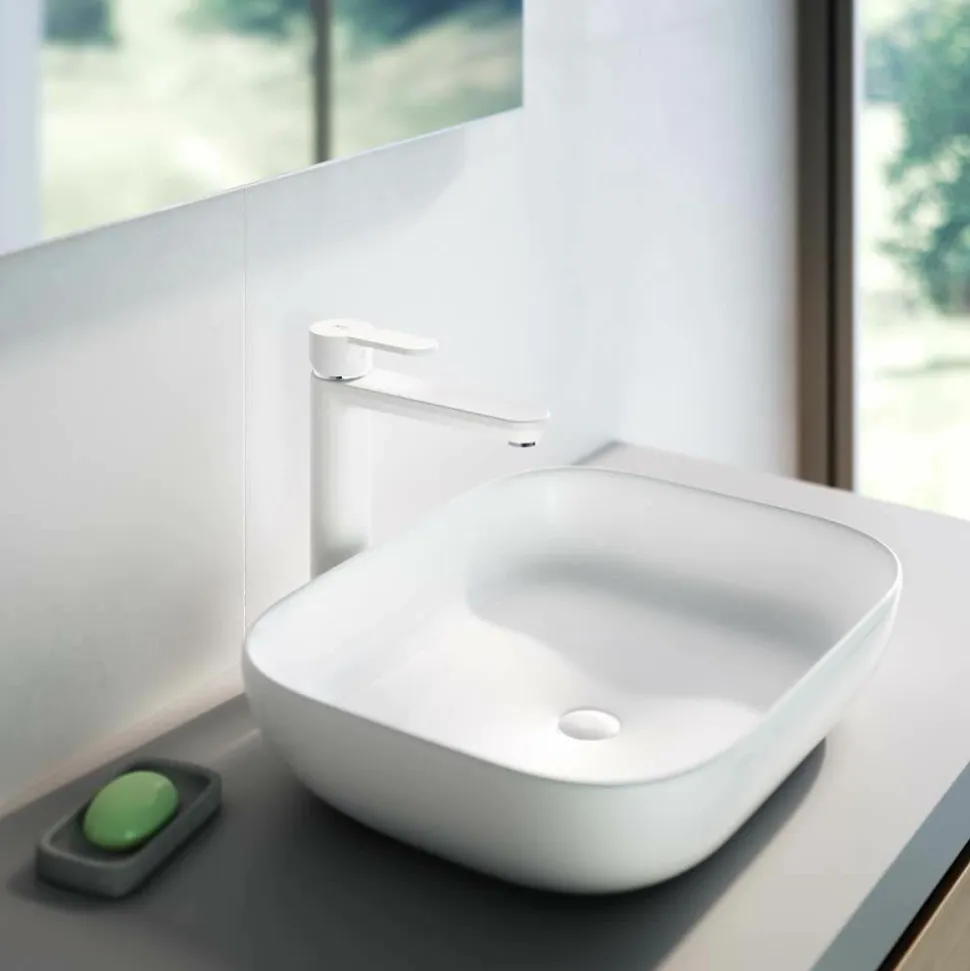 Grifo De Lavabo Alto Blanco – Zip Plus – 2155511 – Galindo